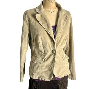 St John’s Bay Corduroy Jacket Beige Button Front Classic Y2K Bohochic 90s Size L